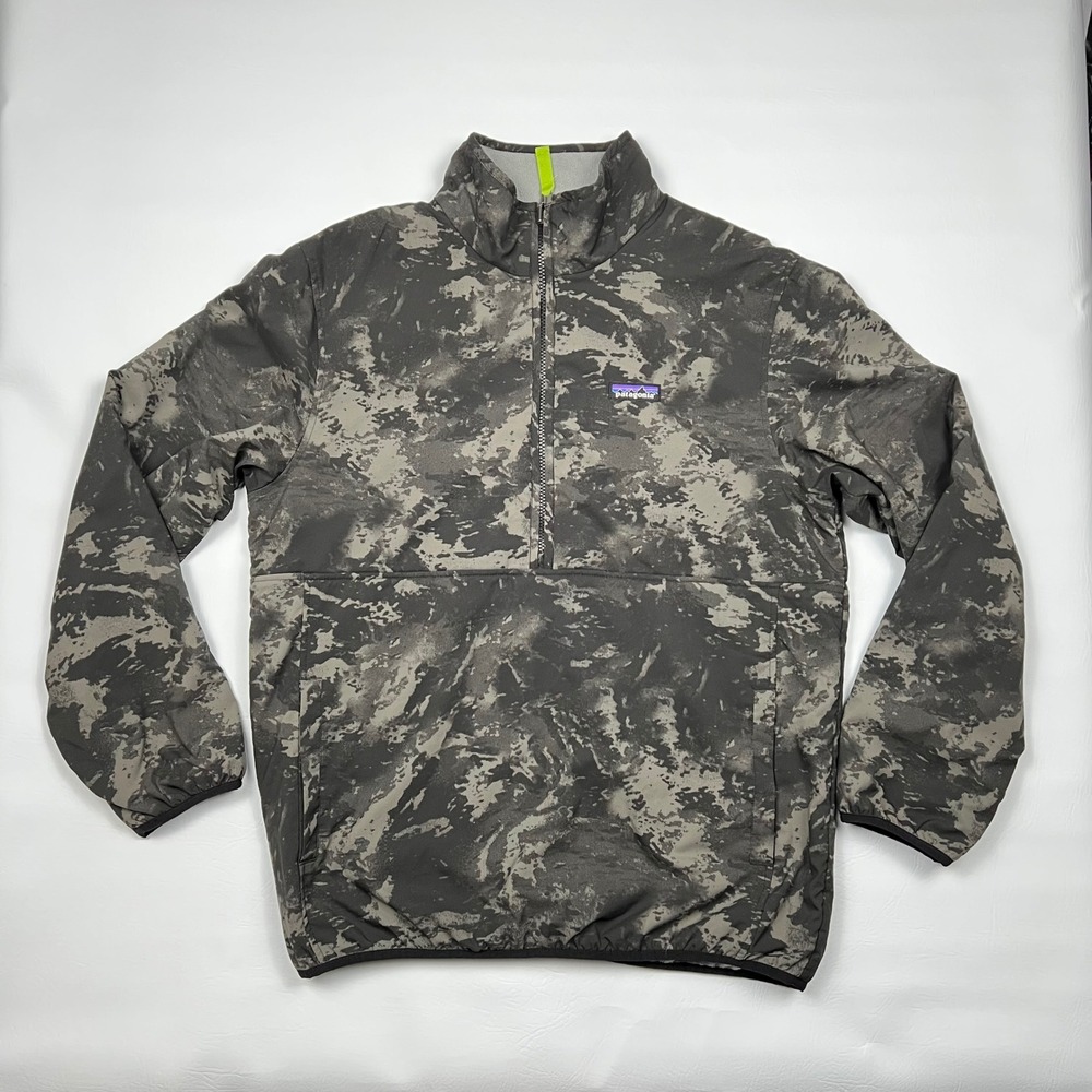Patagonia Reversible Snap T Glissade Pullover Mens M Gray Camo Fleece Jacket